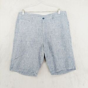 Toscano Men's Striped in Blue/White Pockets Flat Front Lightweight Shorts P2457
